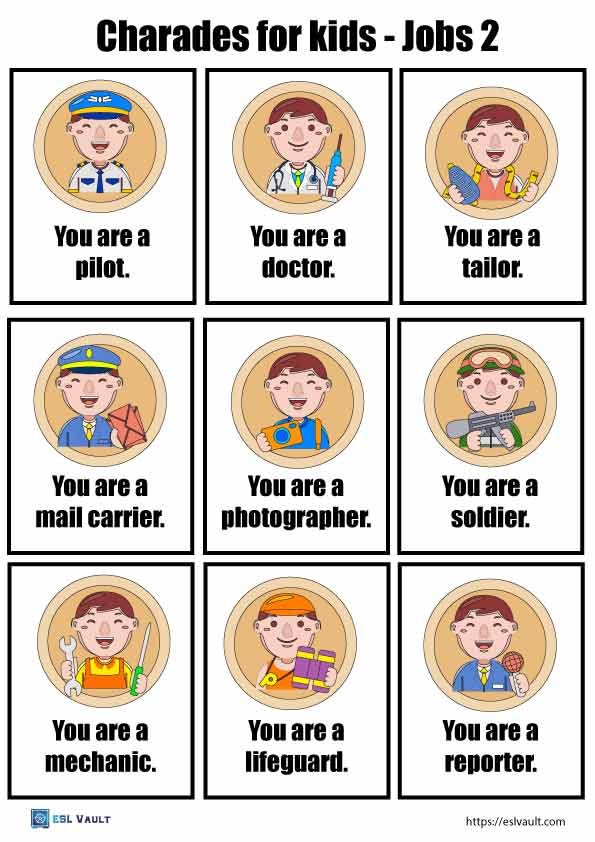 jobs charades for kids 2