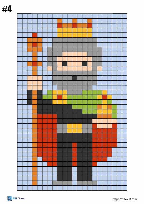 15 Free pixel art color by number pages (PDF) - ESL Vault
