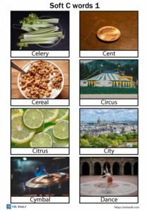 Soft C words - words list and pictures - ESL Vault