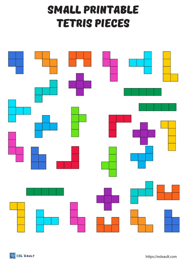 Tetris Printable Game Pieces for Travel