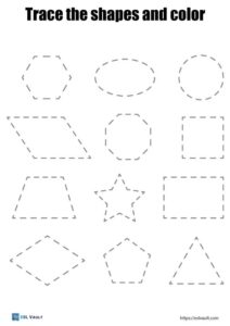 13 Free printable shape tracing worksheets - ESL Vault