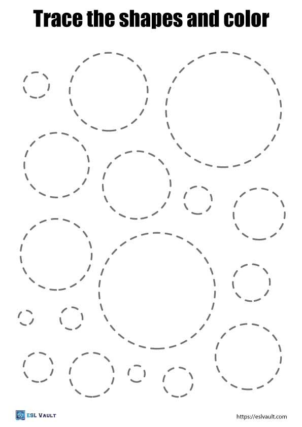 13 Free printable shape tracing worksheets - ESL Vault