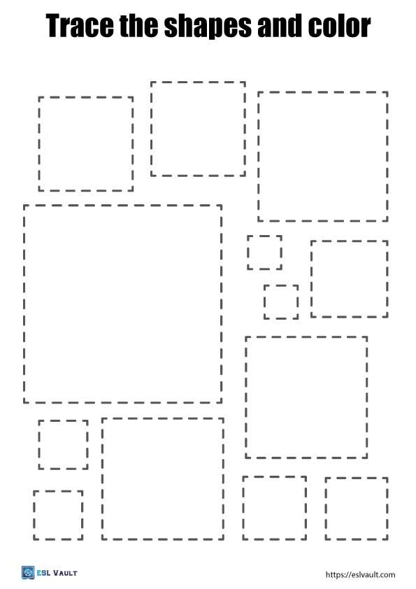 13 Free printable shape tracing worksheets - ESL Vault