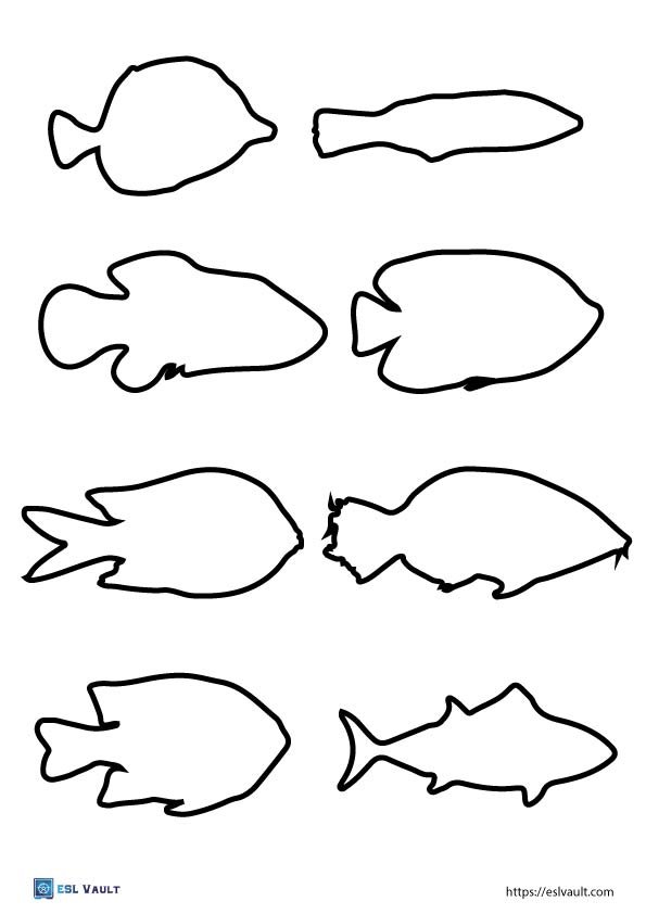 mixed fish outline templates