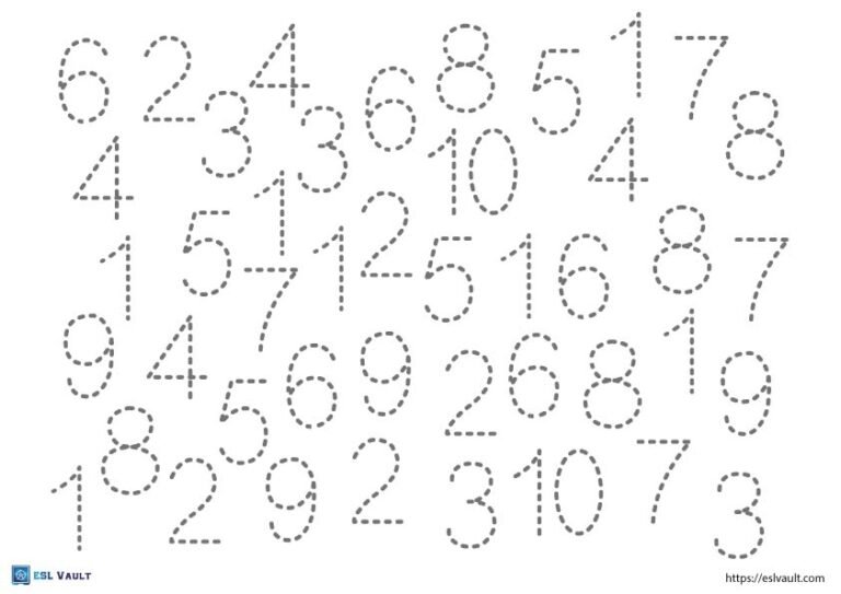 number tracing 1-10 pdf