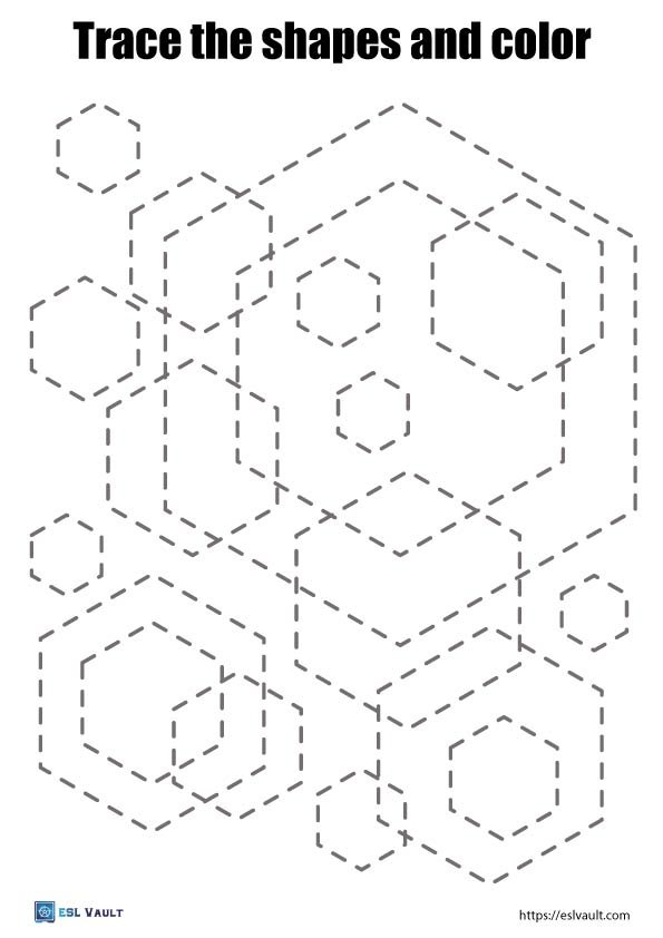 13 Free printable shape tracing worksheets ESL Vault 13 Free printable shape tracing worksheets ESL Vault