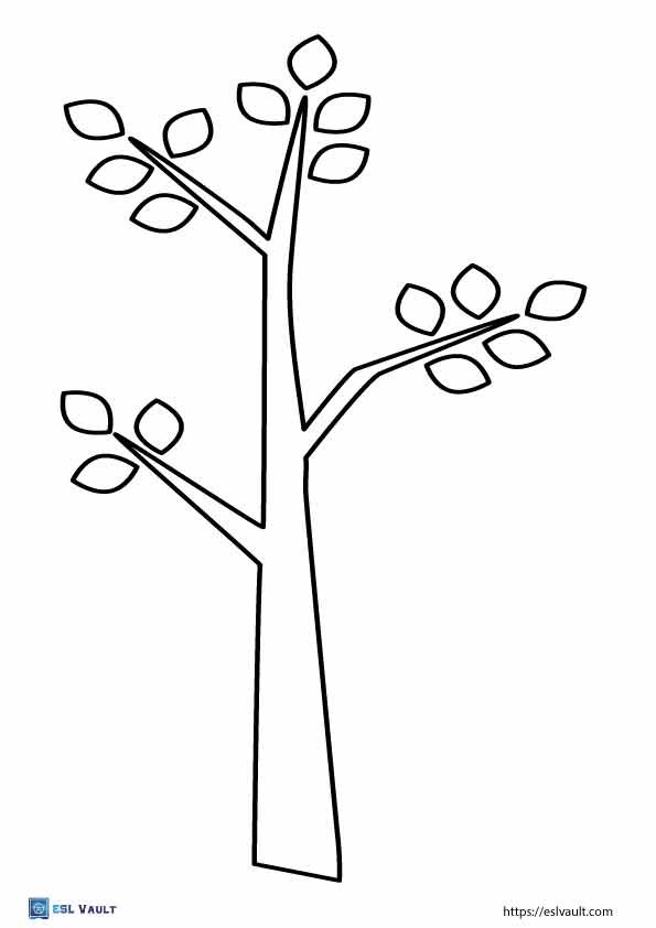 tree outline pdf with leaves