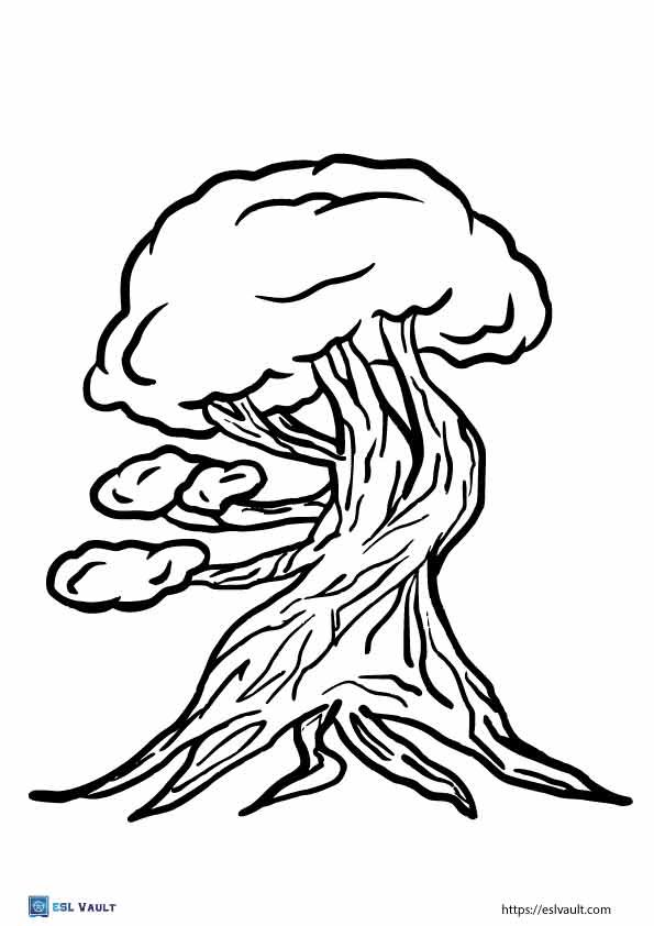 twisted tree outline