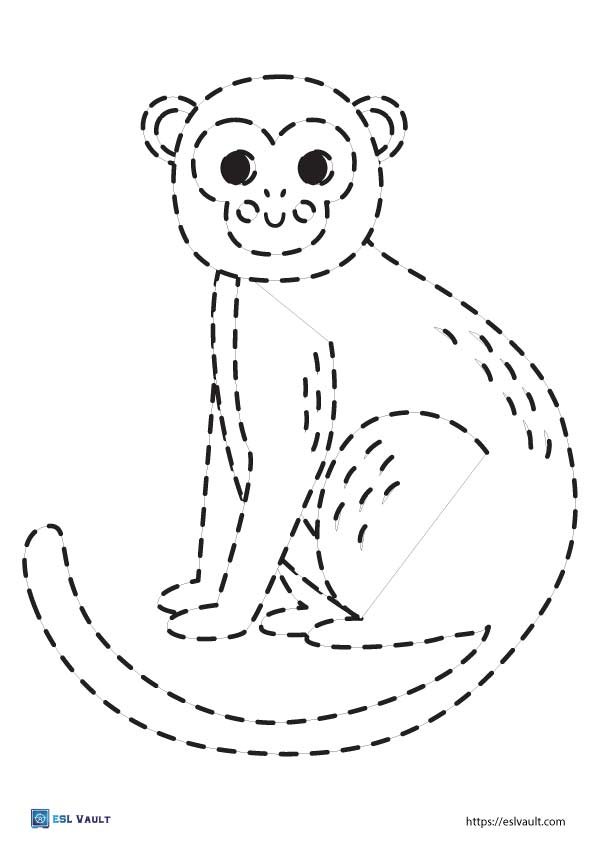 22 Free animal tracing worksheets (PDF) ESL Vault
