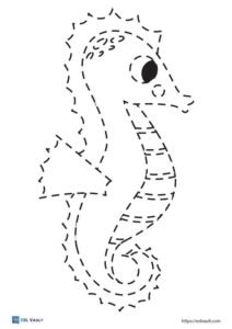 animal tracing worksheets seahorse