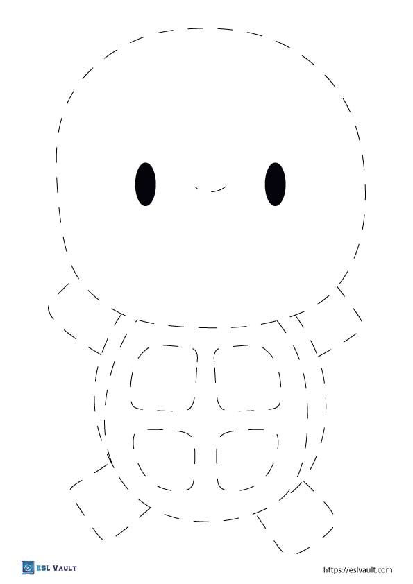 animal tracing pictures turtle