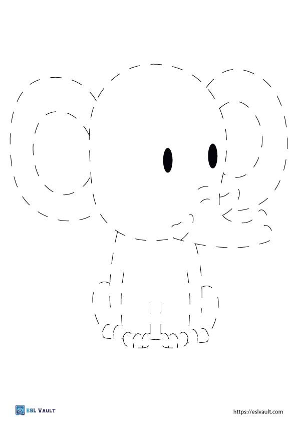 animal tracing sheets elephant