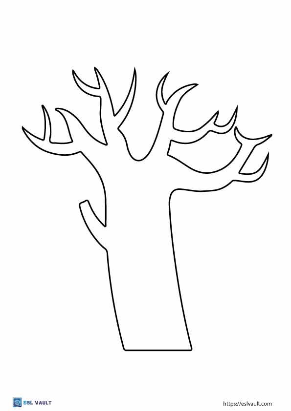 bare tree outline printable 2