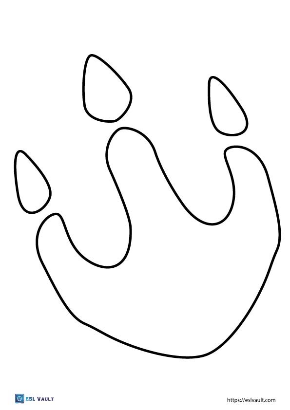 big printable dinosaur footprint outline 3