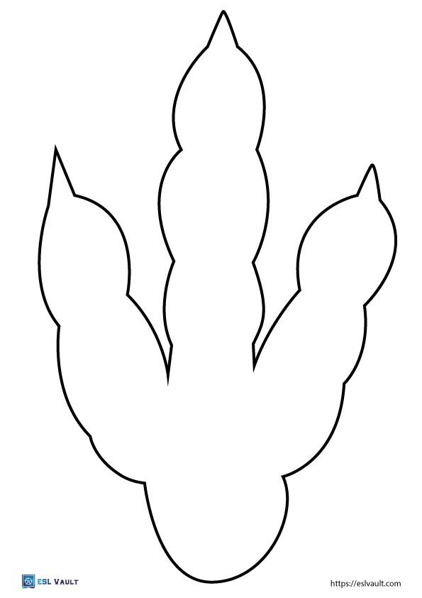 big printable dinosaur footprints outline