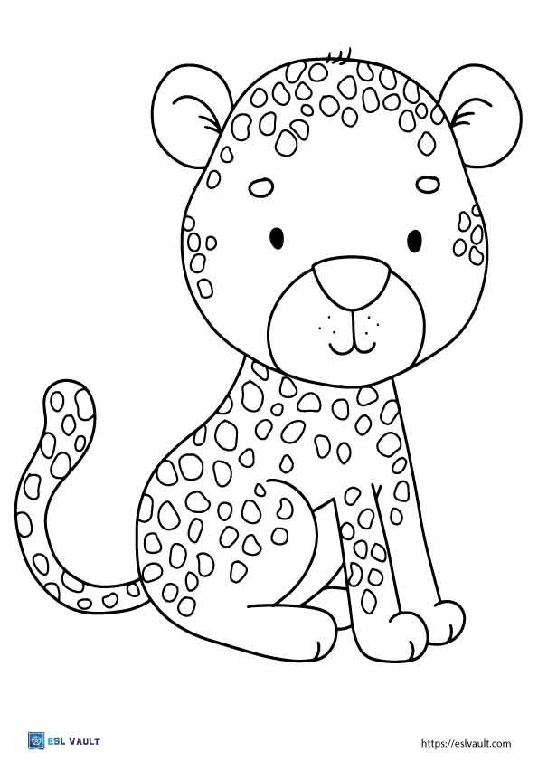 cute cheetah coloring page