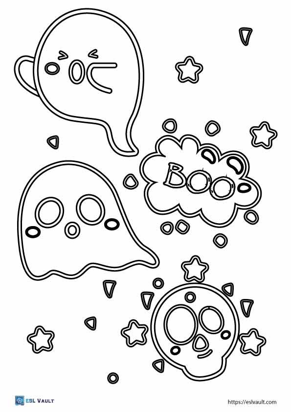 cute ghost coloring pages for kids