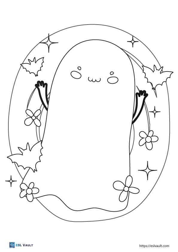 cute ghost coloring sheet