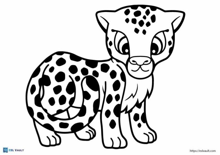 easy baby cheetah coloring page