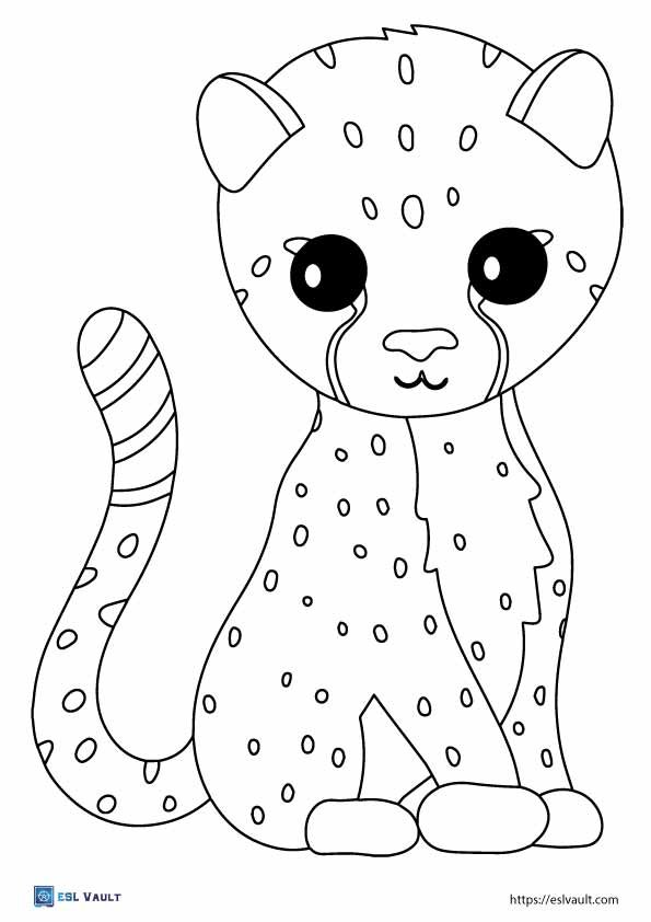 easy cheetah coloring pages