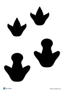Free printable dinosaur footprints and tracks (16 PDFs)