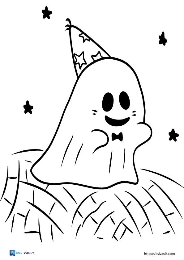 ghost coloring page free