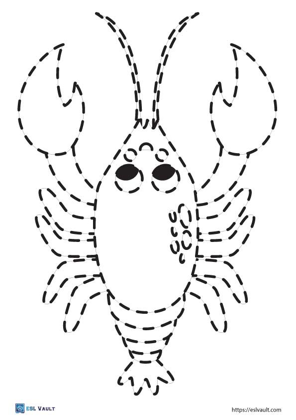 ocean animal tracing pdf lobster