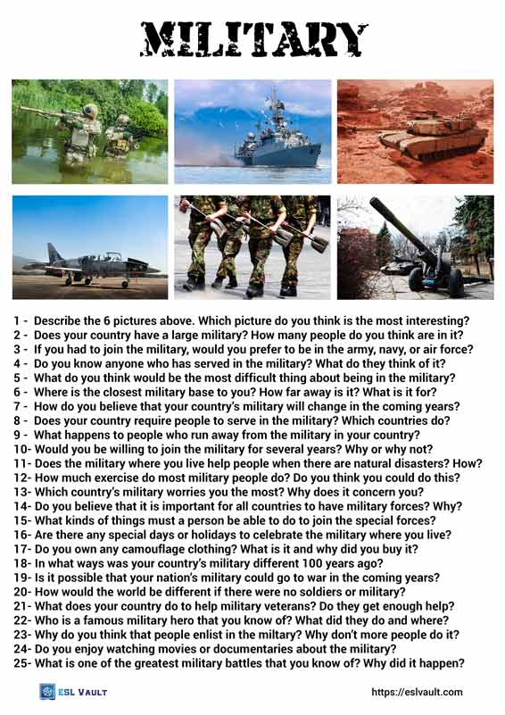 25 military conversation questions