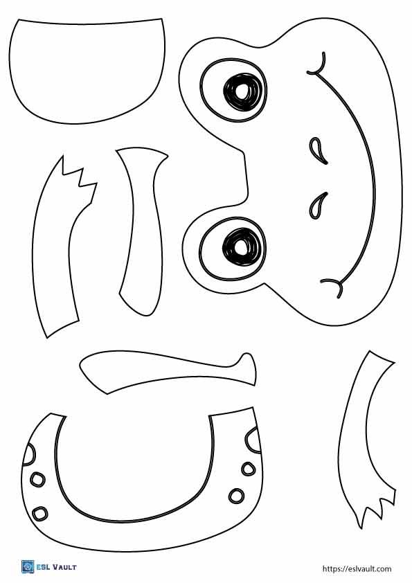 cut and glue paper frog craft coloring