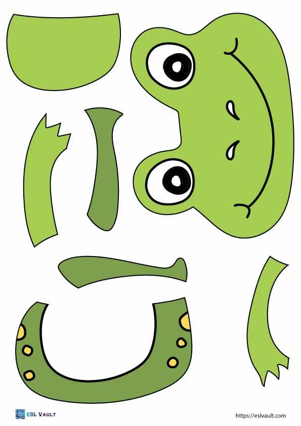 cut and glue paper frog craft pieces