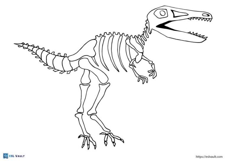 dinosaur skeleton template Velociraptor