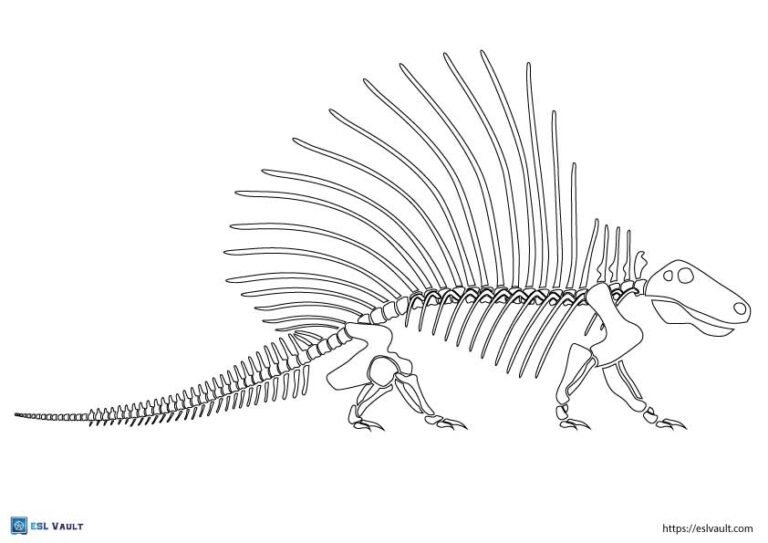 dinosaur skeleton printable Dimetrodon