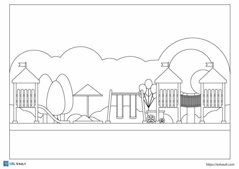 playground colouring pages