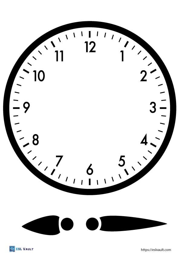 5 Free printable clock faces (PDF) - ESL Vault