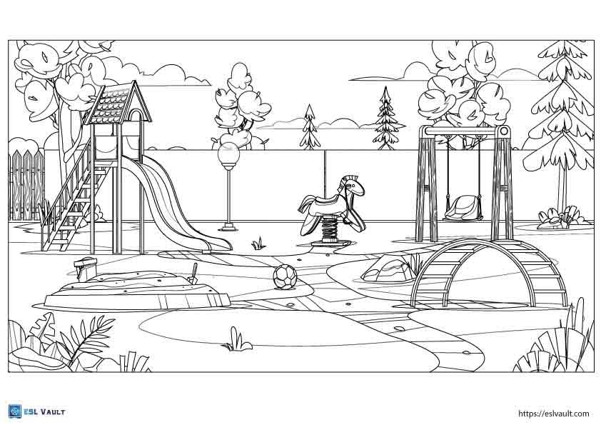 13 Free printable playground coloring pages (PDF)