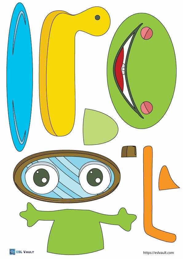 paper frog craft template