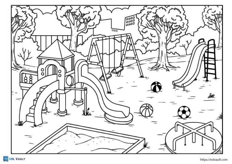 13 Free printable playground coloring pages (PDF)