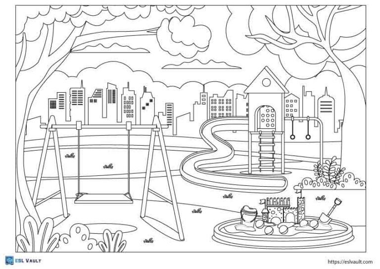 playground coloring pages hard