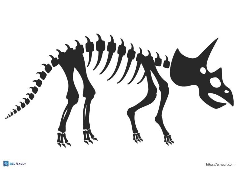 printable dinosaur skeleton triceratops