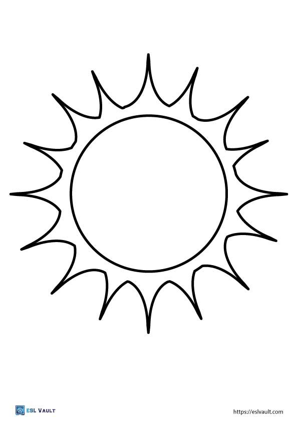 sun outline printable