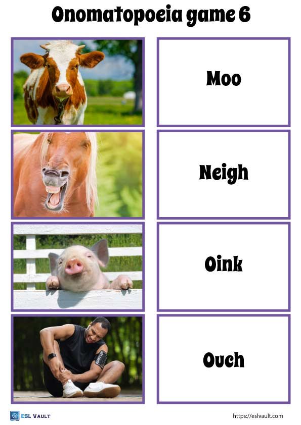 onomatopoeia words game 6
