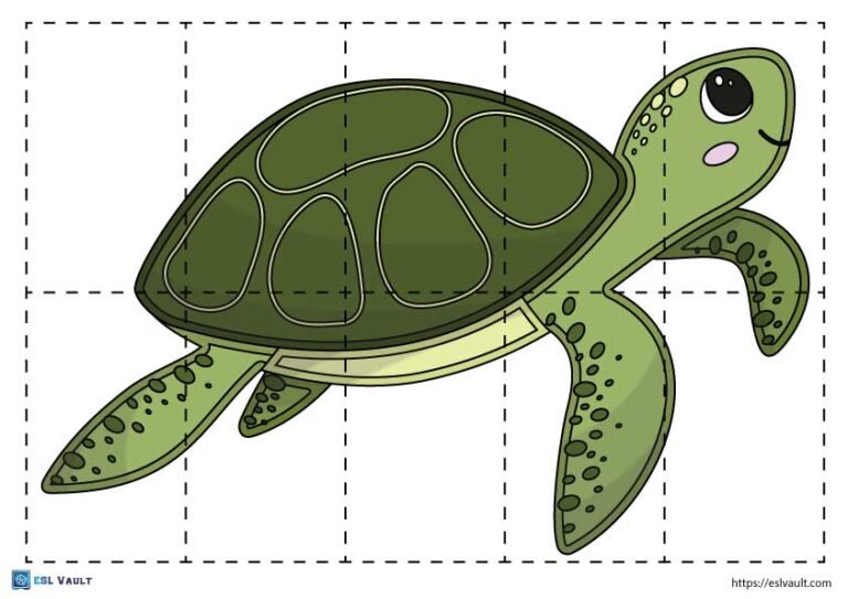 paper turtle craft puzzle