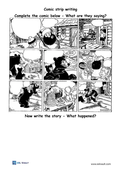 Comic strip, comprehension questions…: English ESL worksheets pdf