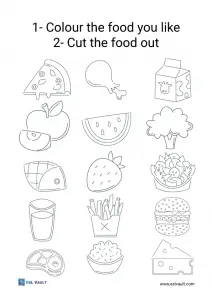 printable paper food craft cut out activity