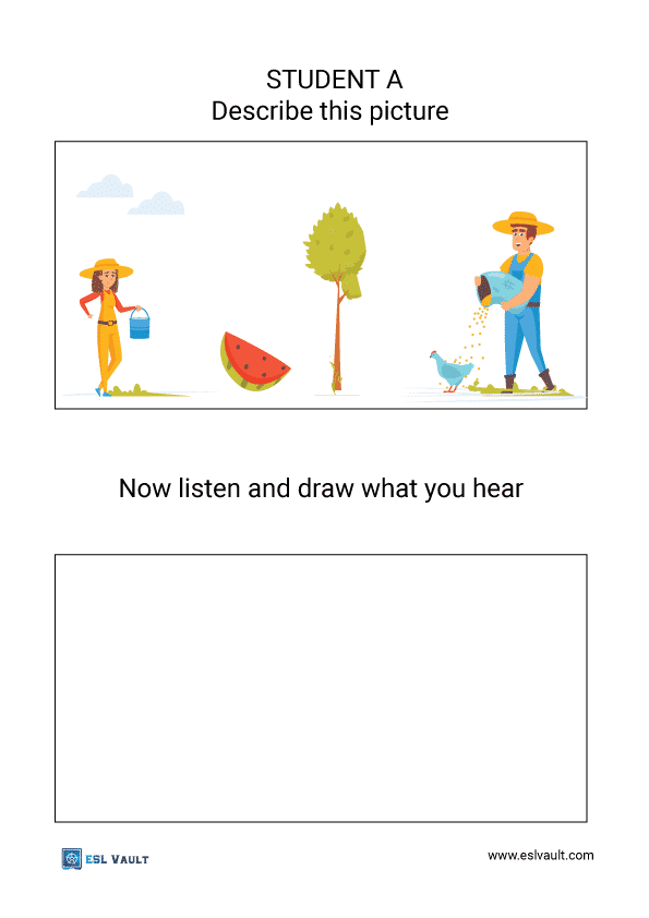 ESL Drawing activities 2 student A handout