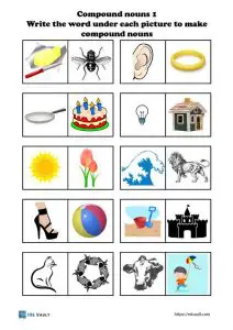 compound noun worksheets with pictures
