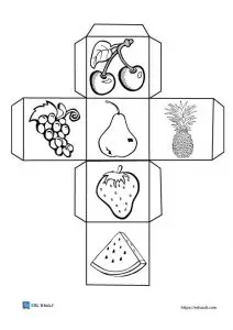 printable activity dice with fruit pictures