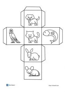 printable activity dice with pet pictures
