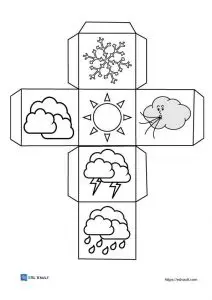 printable activity dice with weather pictures