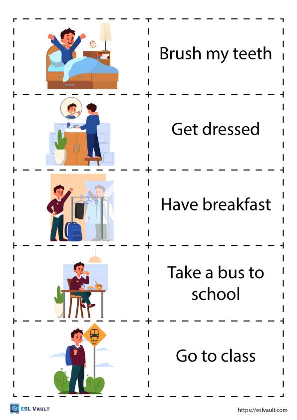 Daily Routine Dominoes Game With Images 